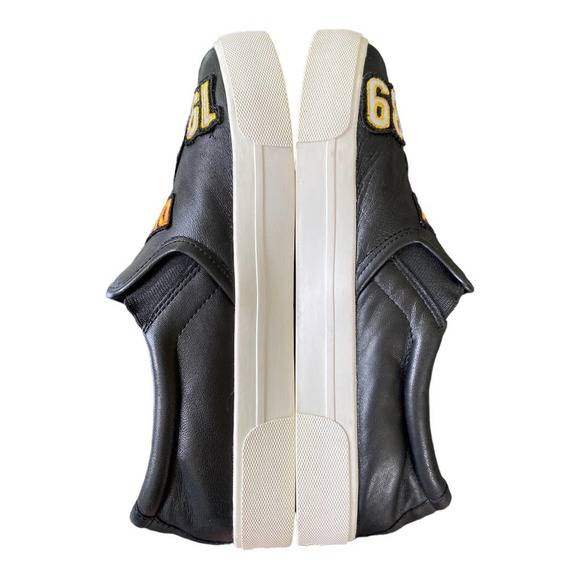 DKNY Baylee Black Leather Patchwork Slip On Sneaker Wm Sz 7 - Picture 3 of 10